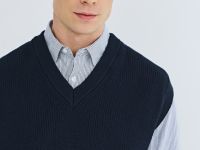 Вязаный жилет, Синий