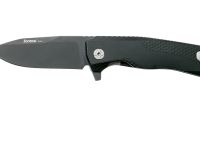 Нож складной LionSteel ROK A BB, сталь Black DLC-Coated Bhler M390, рукоять алюминий, чёрный