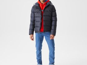 Мужская утеплённая куртка Lacoste с капюшоном