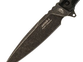Тактический нож НОКС Антей-3 Black, сталь AUS8, рукоять эластомер