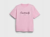 Футболка оверсайз с принтом, Розовый