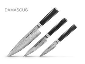 Набор из 3 кухонных ножей Samura DAMASCUS в подарочной коробке - "Поварская тройка", сталь VG-10/дамаск, рукоять G10, SD-0220