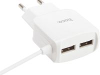 Зарядное устройство Hoco C59A Mega Joy USB/USB с кабелем Apple Lightning 10 Вт Белое