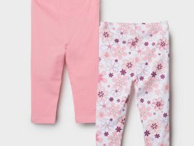 Брюки детские трикотажные для девочек (легинсы), 2 пары в комплекте