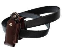 Чехол для складного ножа на пояс, 130 мм, пукля, коричневый