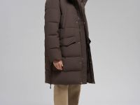 Однобортное пальто с капюшоном