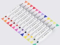 Набор маркеров для скетчинга MESHU 12 цв, основные и флуоресцентные цвета