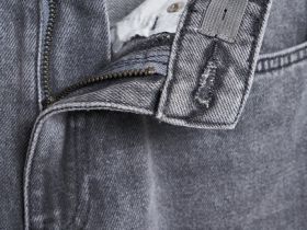 Джинсы Loose Wide с эффектом стирки для девочек, Серый