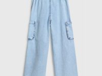Широкие джинсы для девочек, Голубой