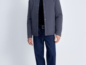 Утепленная куртка с отложным воротником