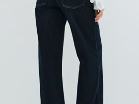 Широкие джинсы Wide leg с высокой посадкой, Синий