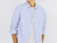 Рубашка в полоску, Голубой