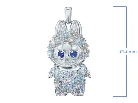 Подвеска из серебра с топазами, сапфирами и фианитами э0609пд10250366