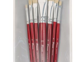 Набор кистей CREATIVE щетина (кор. ручка) 7 шт. плоские