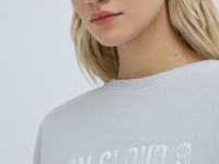 Свитшот с градиентом и принтом, Серый