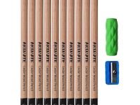 Набор чернографитных карандашей Acmeliae "Cedar" 10 шт, 2B, с держателем-ластиком и точилкой