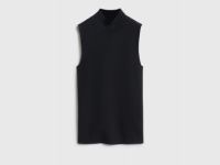 Вязаная майка с воротником-стойкой, Черный