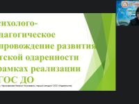 Международный вебинар "Психолого-педагогическое сопровождение развития детской одаренности в рамках реализации ФГОС ДО"