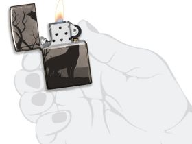 Зажигалка ZIPPO Classic с покрытием Black Ice, латунь/сталь, чёрная, глянцевая, 36х12х56 мм
