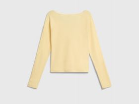 Лонгслив в рубчик для девочек, Желтый