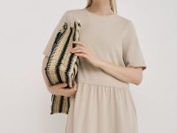 Платье макси из хлопкового джерси, Бежевый