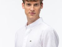 Мужская рубашка Lacoste из смеси хлопка и льна