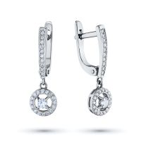 Серьги из белого золота с бриллиантами э4701сг04154600