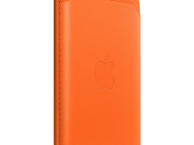 Чехол iPhone Leather Wallet MagSafe (Orange)