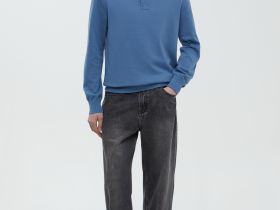 Поло с длинным рукавом из хлопка