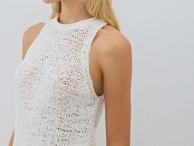 Майка из ленточной пряжи, Белый