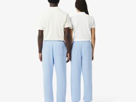 Спортивные хлопковые брюки Lacoste унисекс свободного кроя