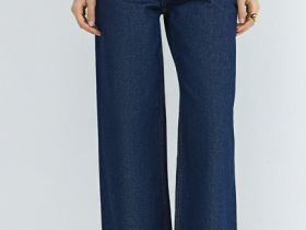 Ультраширокие джинсы Wide leg с высокой посадкой, Синий