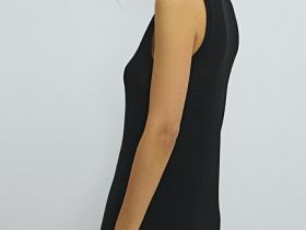 Удлинённый жилет из трикотажа, Черный