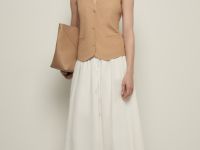 Юбка миди из хлопка с эластичным поясом