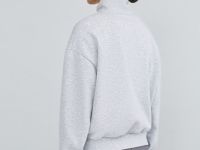 Толстовка с воротником-стойкой на молнии, Серый