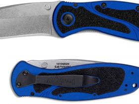Полуавтоматический складной нож Kershaw Blur, сталь 14C28N, рукоять алюминий/trac-tec, синий