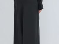 Атласная юбка миди А-силуэта, Черный