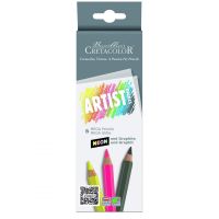 Набор карандашей цветных Cretacolor "Artist Studio Line" 5 неоновых цветов + 1 графитовый HB