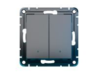 Умный выключатель Sber двухклавишный, карбон.