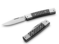 Складной нож LionSteel BestMan Clip, сталь M390, рукоять Carbon fibre