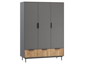 Распашной шкаф Леванте 3-144x205 Графитовый