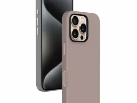 Чехол-накладка Kzdoo Mag Noble Collection MagSafe для Apple iPhone 16 Pro искусcтвенная кожа (светло-коричневый)