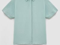 Блузка с коротким рукавом и отложным воротником