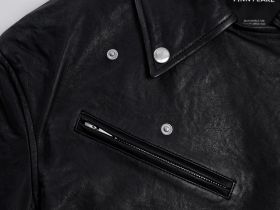 Утепленная кожаная куртка-косуха свободного кроя