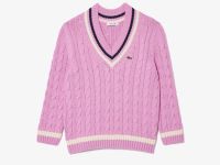 Женский вязаный свитер Lacoste c V-образным вырезом