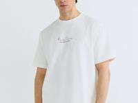 Футболка из плотного хлопка с текстовым принтом, Белый