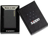 Зажигалка ZIPPO Logo с покрытием Black Crackle™, латунь/сталь, чёрная, матовая, 38x13x57 мм