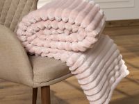 Плед Мягкая полоска/Soft strip, пудра