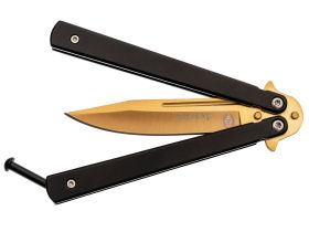 Нож-бабочка (балисонг) Кавалер, сталь 420, рукоять черный металл