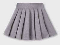 Серая плиссированная юбка из скубы Глория Джинс